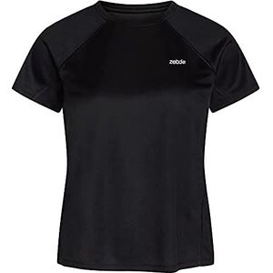 ZEBDIA Dames Sport T-Shirt/Borst Print Zwart