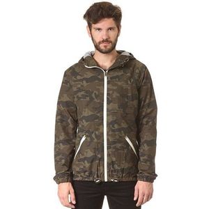 JACK & JONES Herenjas, capuchon, camouflage, kakigroen, XL