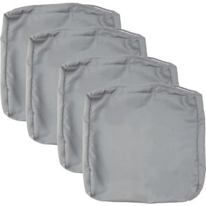 FLYMEI Terraskussenhoezen, 21 x 19 x 3 cm, waterdicht, vervanging voor buiten, 4 stuks, zitkussen voor buiten, rotan stoel, bank, grijs