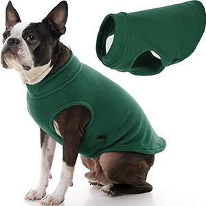 Gooby - Stretch fleece vest pullover fleece vest jas trui voor honden bos groen L