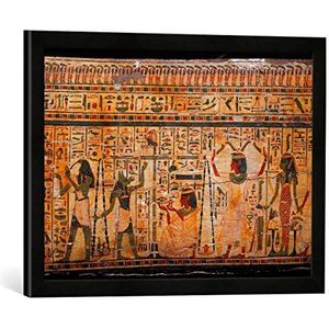 Ingelijste foto van Egyptisch ""Wiegen van het hart/Egyptisch schilderij"", kunstdruk in hoogwaardige handgemaakte fotolijst, 60x40 cm, zwart mat