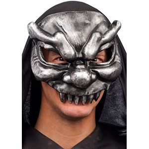 Carnaval 00657 – Duivel Halfgezicht Masker, Papier mache in Envelop, Grijs