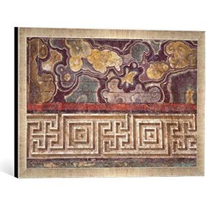 Fotolijst van 1e eeuw ""Pompeji, Villa Dei Misteri, Mäander"", kunstdruk in hoogwaardige handgemaakte fotolijst, 60x40 cm, zilver raya