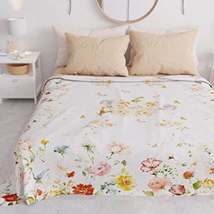 PETTI Artigiani Italiani - Sprei voor tweepersoonsbed, zomer, bloemenpatroon, 06, 100% hypoallergeen, microvezel, 100% vervaardigd in Italië