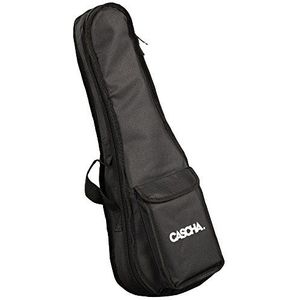 CASCHA Tenor Ukelele tas met extra vak voor accessoires (bijv. noten, stemapparaat), schouderriem, draaggreep, 5mm vulling, zwart
