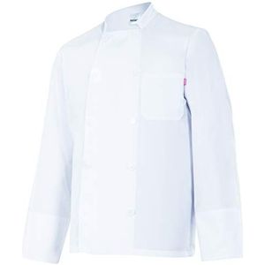 Velilla 434; keukenjas met lange mouwen; wit; maat 56