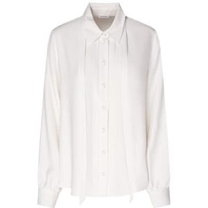 Seidensticker Damesblouse - modieuze blouse met slip - regular fit - hemdblousekraag - lange mouwen - 100% viscose, wit, 34