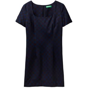United Colors of Benetton dames jurk, Afbeeldingen donkerblauw en zwart 66q, S