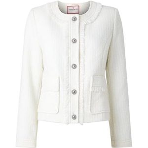 Joe Browns Damesjack van tweed wolmix zonder kraag en rafelrand, Crème, 34