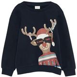 s.Oliver - Sweatshirt - Navy - Ronde Hals - Lange Mouw - Kerstdesign