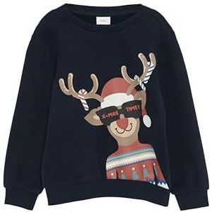 s.Oliver - Sweatshirt - Navy - Ronde Hals - Lange Mouw - Kerstdesign