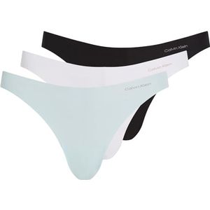 Calvin Klein Bikinislips voor dames, 3 stuks, naadloos, Veelkleurig (Zwart/Wit/Island Reef), XS