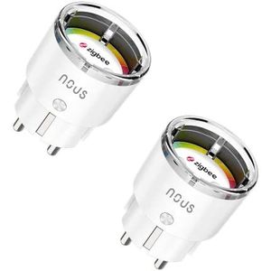 Nous - Tuya - Slimme Stekker - Wit - 2-pack - Max 3680W - Energie Monitoring