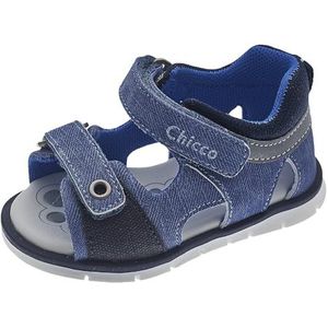 Chicco, Sandaal Met Dubbele Klittenbandsluiting, Kinderen En Tieners, Denim, 18 EU, Design in Italië