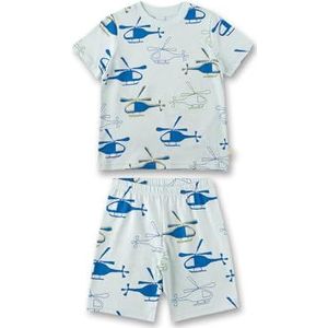 Sanetta Kinderpyjama voor jongens, korte shorty, 100% katoen, Blauwe wind, 140 cm