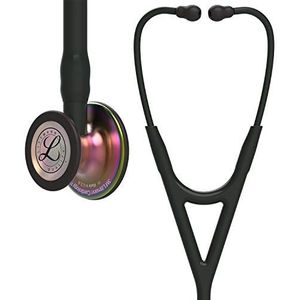 3M Littmann Cardiology IV Diagnostische Stethoscoop, borststuk met regenboogafwerking, zwarte slang, steel en headset, 27 inch, 6165