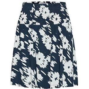 ICHI IHLISA SK7 damesrok korte rok minirok met all-over print regular fit, Total Eclipse Flower Print (201163), S