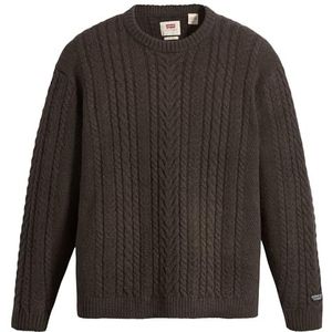 Levi's Heren Battery Crewneck Sweater, zwart (raven), M