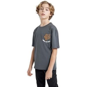 DeFacto Jongens T-shirt, antraciet, 5-6 Jaar