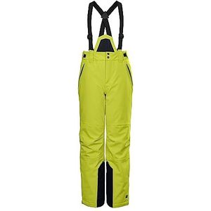 killtec KSW 79 BYS SKI PNTS, functionele broek voor jongens, skibroek met afritsbare slabbetje, sneeuwvanger en randbescherming, limoen,