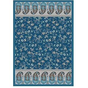 Bassetti Plaid Genova B1 van katoen mako-satijn in de kleur blauw, afmetingen: 270cm x 250cm, 9324131