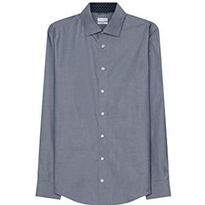 Seidensticker Business Kent voor heren, extra slim fit, kentkraag, lange mouwen, 100% katoen, donkerblauw, 38