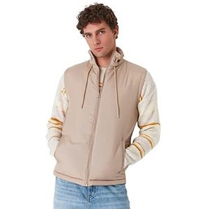 Trendyol Opstaande kraag, meerkleurig, regular vest, sweater, maat XL voor heren, Greige, XL