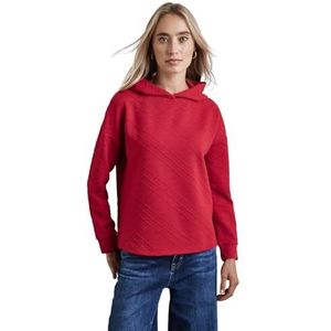 Street One Dameshoodie met structuur, rood, 42