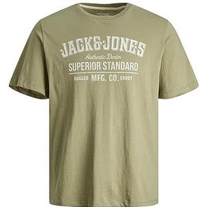 JACK & JONES Heren T-shirt Logo Ronde Hals T-Shirt, oil green, S