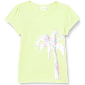 s.Oliver Junior Girls T-shirt met omkeerbare pailletten, groen, 104/110, groen, 104/110 cm