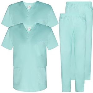 Misemiya - 2 stuks - Set uniformen unisex blouse - medisch uniform met bovendeel en broek - Ref.2-8178, Turkoois, L