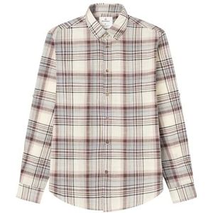 SPRINGFIELD Cotton Slub herenhemd, groot, geruit, Wit (Bedrukt), S