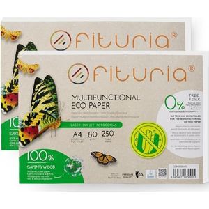 Ofituria gerecycled papier, 80 g, A4-formaat, DIN A4 natuur, geschikt voor laser- en inkjetprinters
