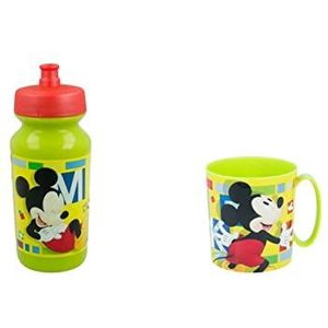 ALMACENESADAN 4687 Disney Mickey Mouse Pack bestaande uit magnetron 350 ml en waterfles 340 ml, herbruikbaar, BPA-vrij