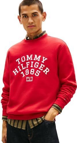 Tommy Hilfiger Heren HILFIGER ARCH SWEATSHIRT MW0MW41426 Pullover Sweatshirt, ROOD, XS, Rood (Medium Rood), XS