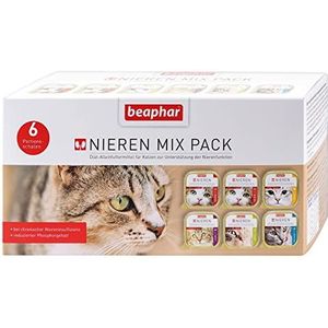 Beaphar Nierdieet Mix Pack - voor katten - zacht dieet bij nierproblemen - volledig dieet bij chronische nierinsufficiëntie - verpakking van 6 (6 x 100 g)