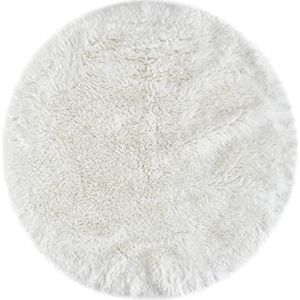 andiamo Kunstbont tapijt Alpa gezellig hoogpolig bont tapijt 35 mm poolhoogte zacht en wollig wit 80 cm rond