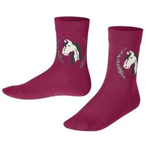 FALKE Horse Kindersokken - Purper - Katoen - Uniek Paardenmotief