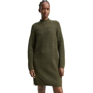 Tom Tailor Denim - Gebreide Jurk - Knielang - Ribbreisel - Lange Mouwen