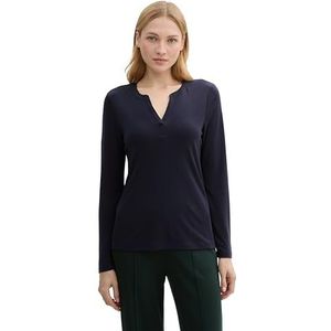 TOM TAILOR - T-shirt - Sky Captain Blue - Lange Mouwen - Dames