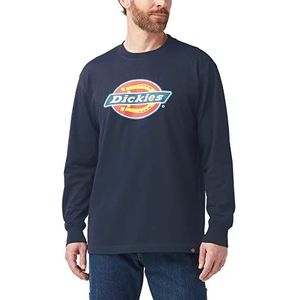 Dickies Long Sleeve Tri-Color Logo Graphic T-Shirt, Dark Navy, 2X