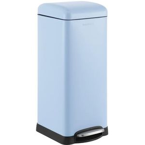 happimess HPM1007I Betty Retro 8 Gallon Stap-Open Prullenbak, Vingerafdrukbestendig, Modern, Minimalistisch voor Thuis, Keuken, Wasruimte, Kantoor, Slaapkamer, Badkamer, Getij Zwembad Blauw