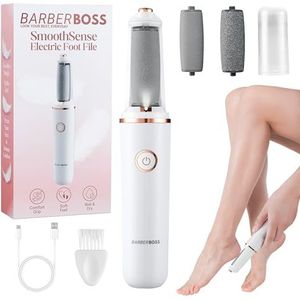 BarberBoss - QR-5101 - Elektrische Voetvijl - Oplaadbaar - Met Fijne en Grove Rolletjes