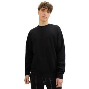 TOM TAILOR Denim Basic sweatshirt met ronde hals voor heren, 29999 - Black, L