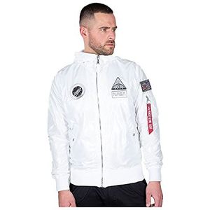 ALPHA INDUSTRIES MA-1 LW Hooded NASA jas, wit, 3 XL voor heren, Regulable, 3XL