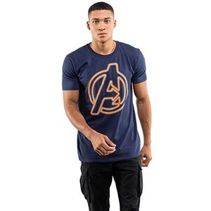 Marvel Avengers Neon T-shirt voor heren, marineblauw, S