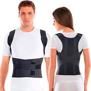 TOROS-GROUP - Comfort Houding Corrector - Zwart - 100% Katoenen Voering - Groot - Taille/Riem 91-100 cm