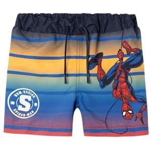 Nmmmelvin Spiderman Long zwemshorts Mar, Dark Sapphire, 80 cm