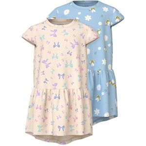 NAME IT - NMFVIGGA - Jurk - Crème / Lichtblauw / Sering / Zwart - 2 Pack