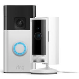 Ring Videodeurbel op batterij (Battery Video Doorbell) + Binnencamera (Indoor Camera) | draadloze deurbelcamera | zicht van top tot teen, eenvoudig te installeren (5 min.)